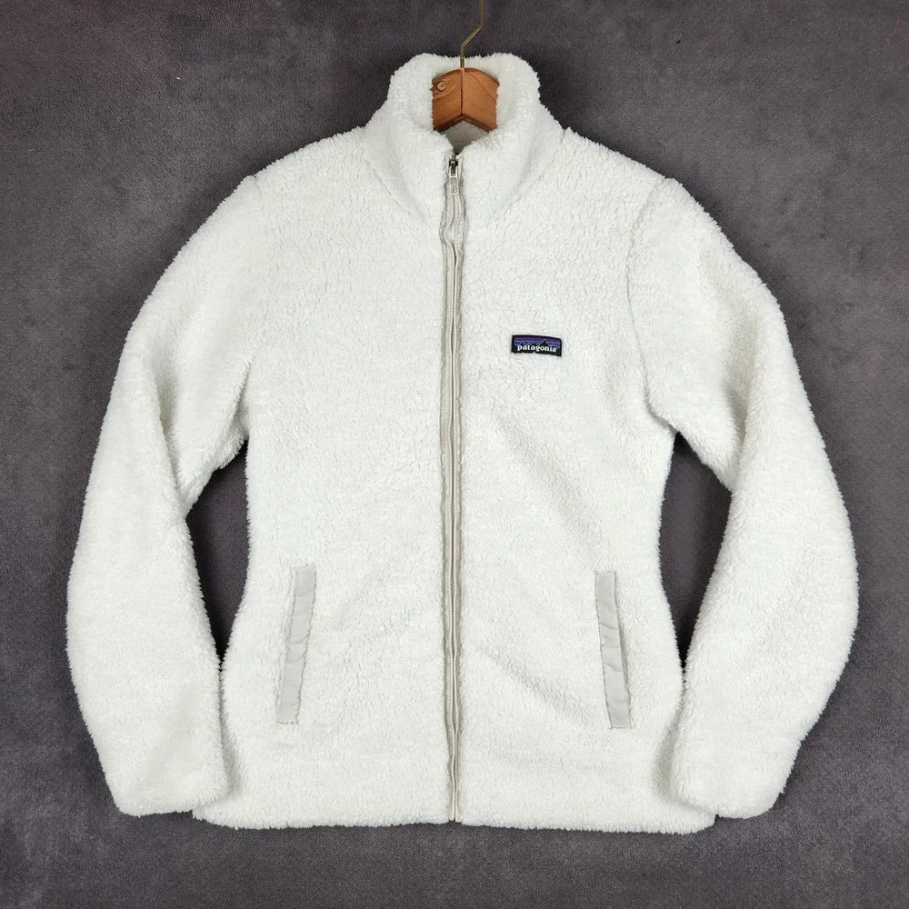 Patagonia Los Gatos Full Zip Fleece Jacket Womens Small White 25211 Slim Fit - Picture 1 of 10